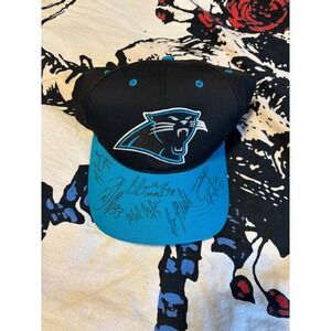 Carolina Panthers NFL Baseball Cap Black Blue Snapback Adjustable Autographed